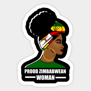 Proud Zimbabwean Woman, Zimbabwe Flag African Sticker